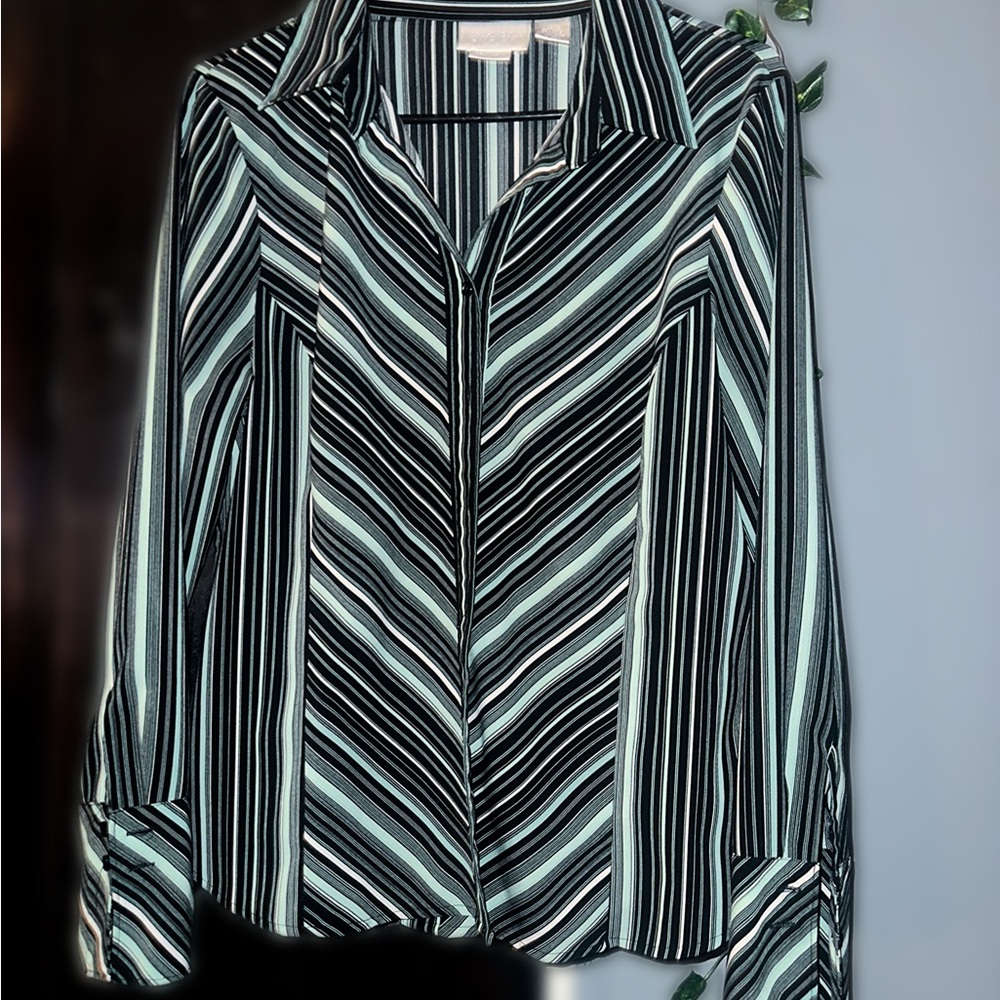 Striped Black and White Women's Top